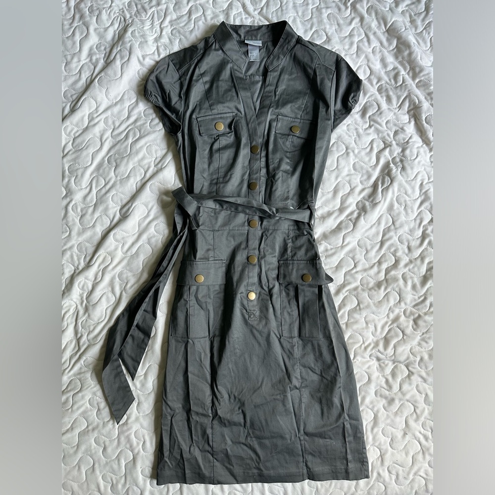 🌻  H&M olive military dress ✨